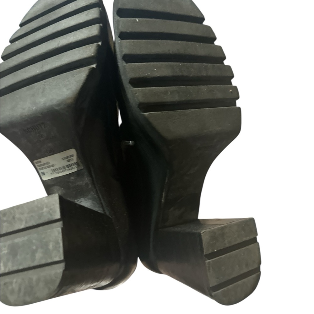 SCHUTZ Black Moto Lace-Up Boots - Picture 4 of 4